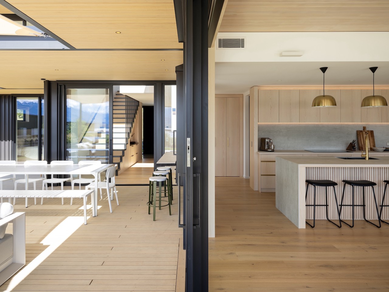 Flowing indoor outdoor connections inform the character of 