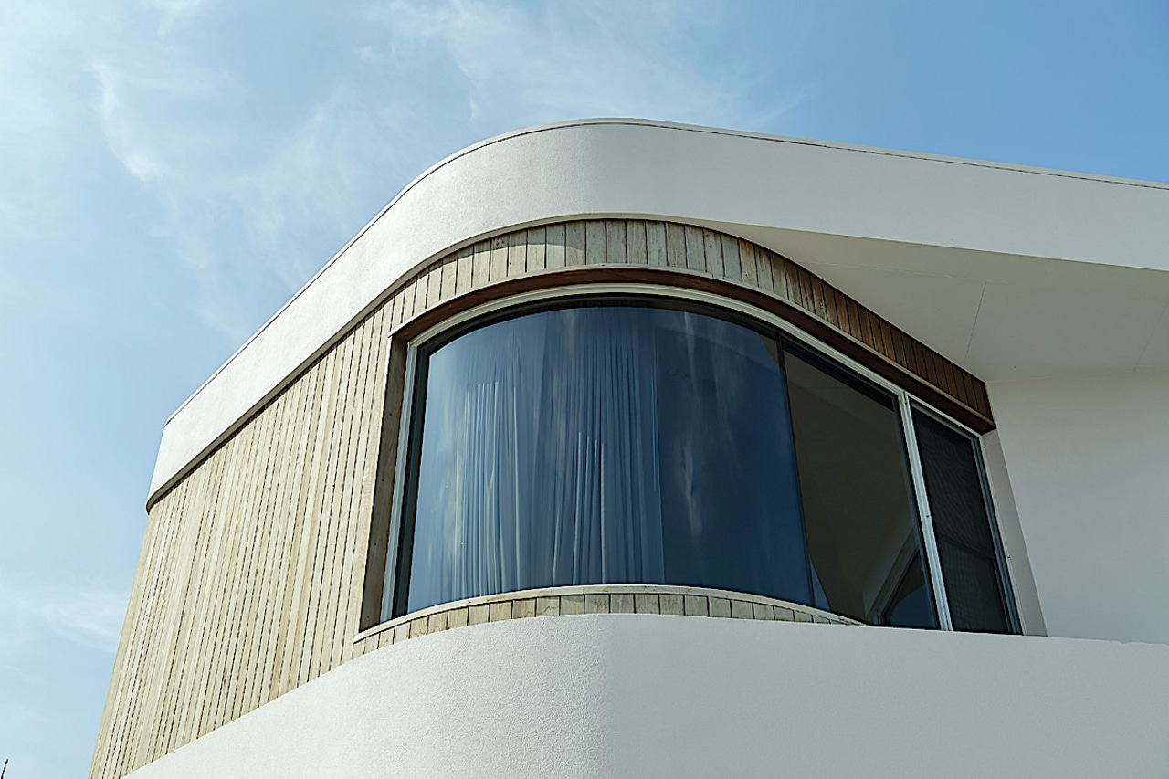 An external view of the master suite's curvaceous 