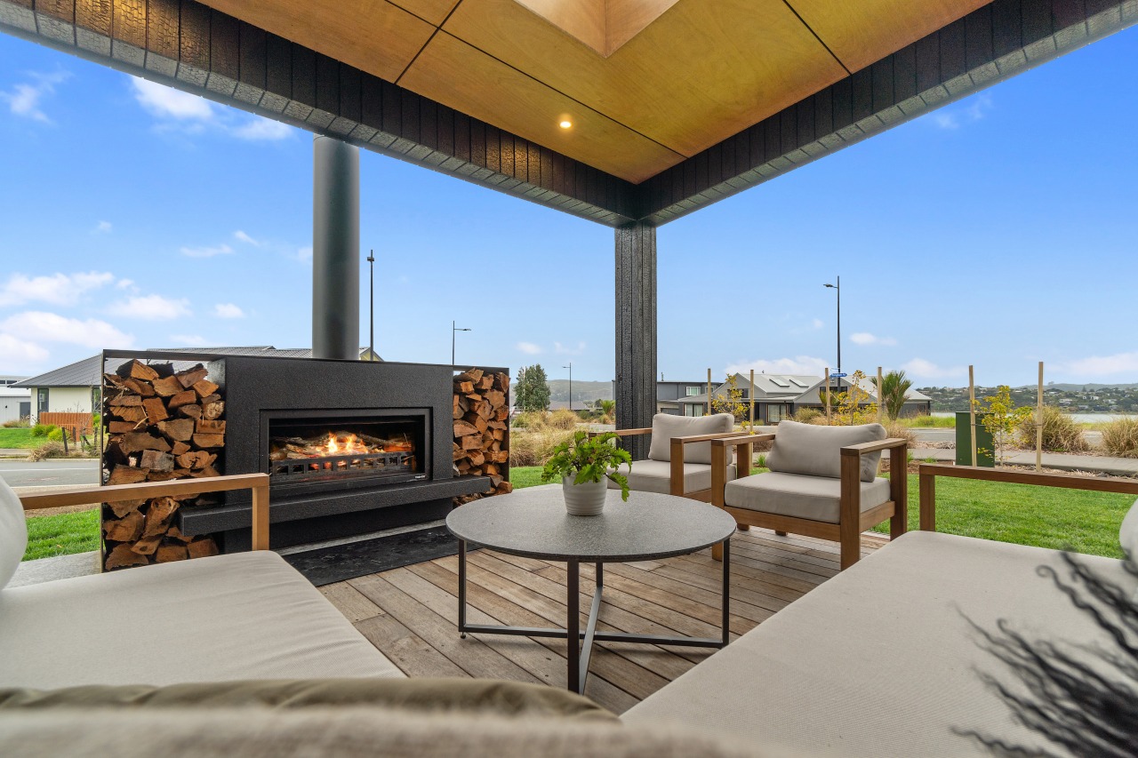 The sheltered outdoor retreat with a ply-lined ceiling, 