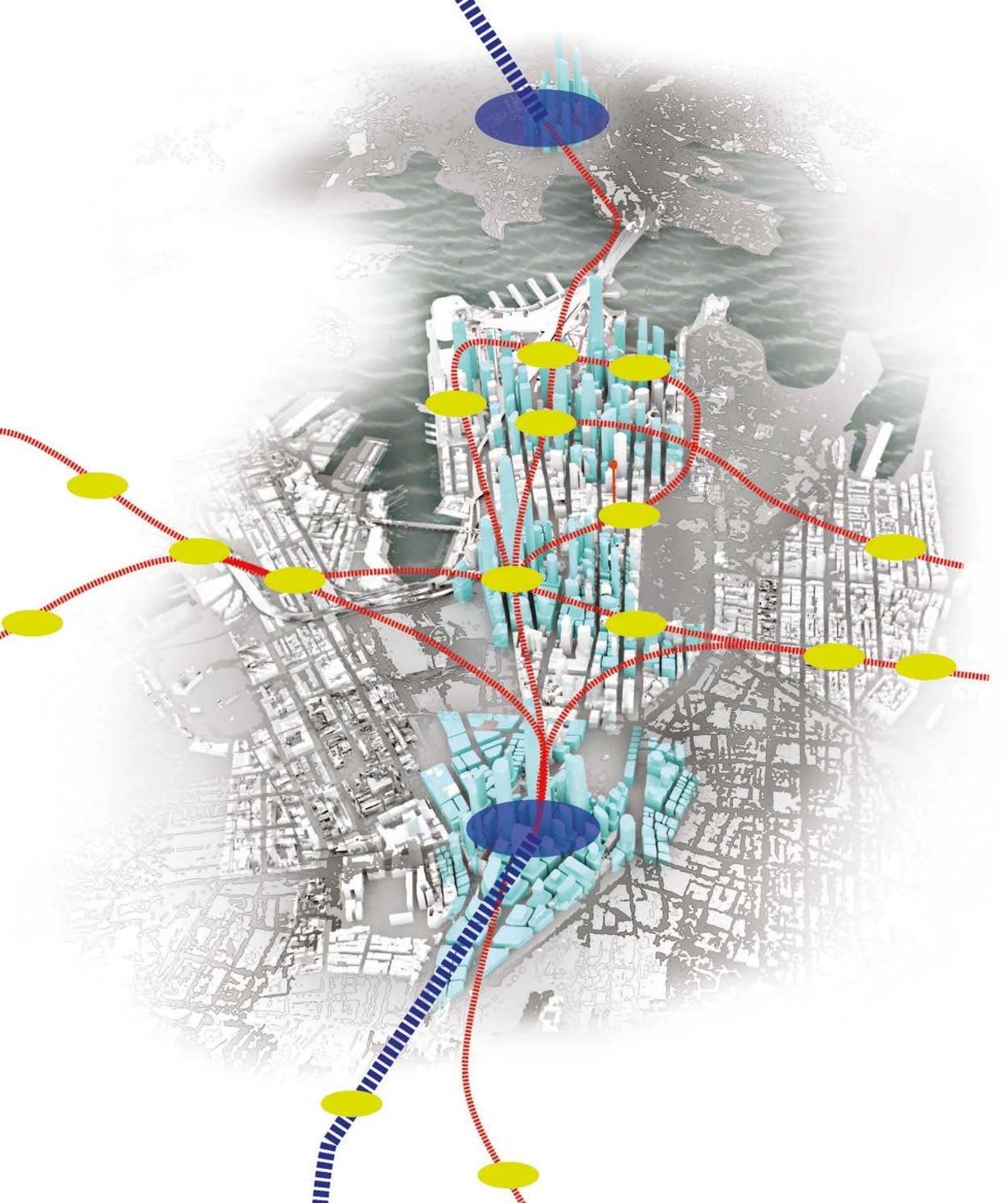 Sydney in 2050 – Travel routes and metro graphic design, line, map, tree, white