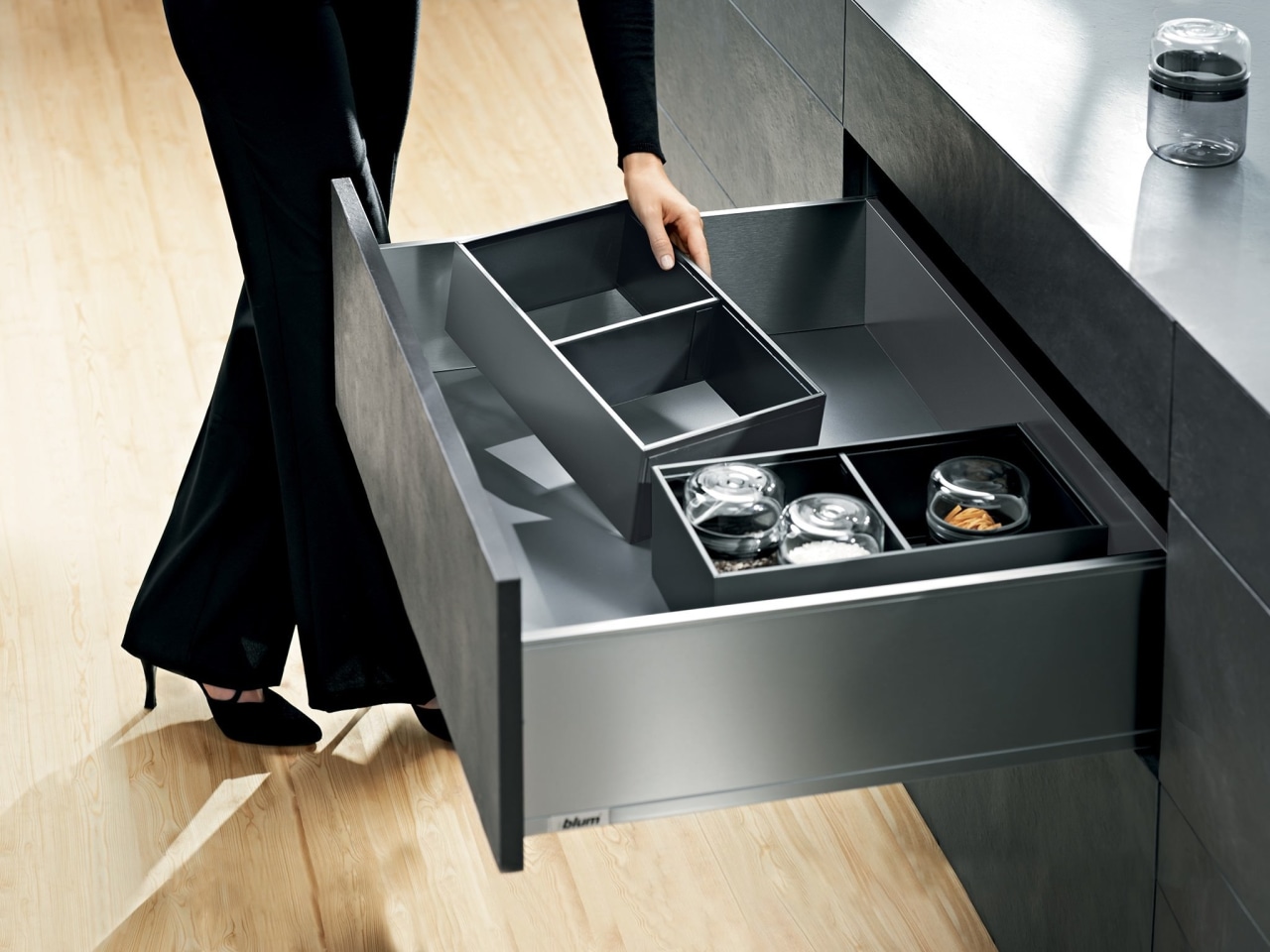 Blum New Zealand desk, drawer, floor, furniture, product, product design, sink, table, black
