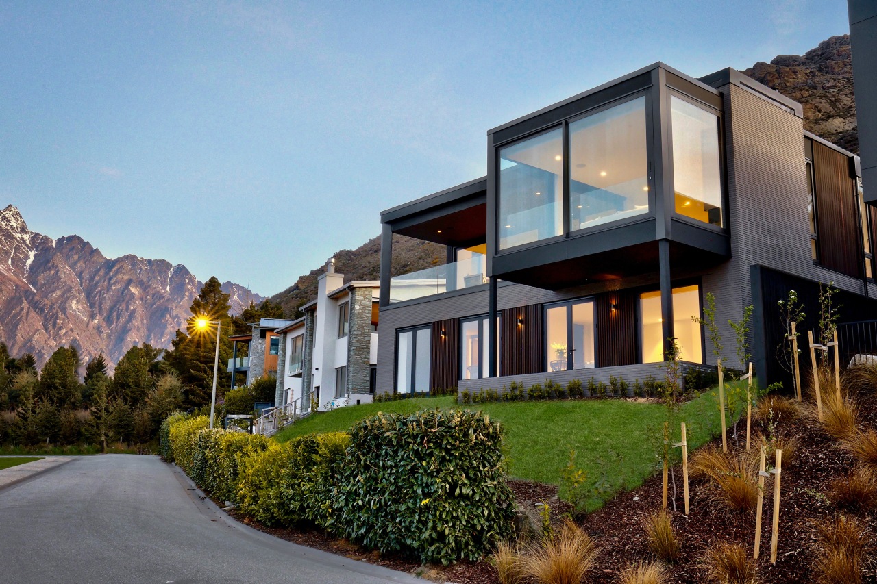 The interior of the two-storey lakeside home is 