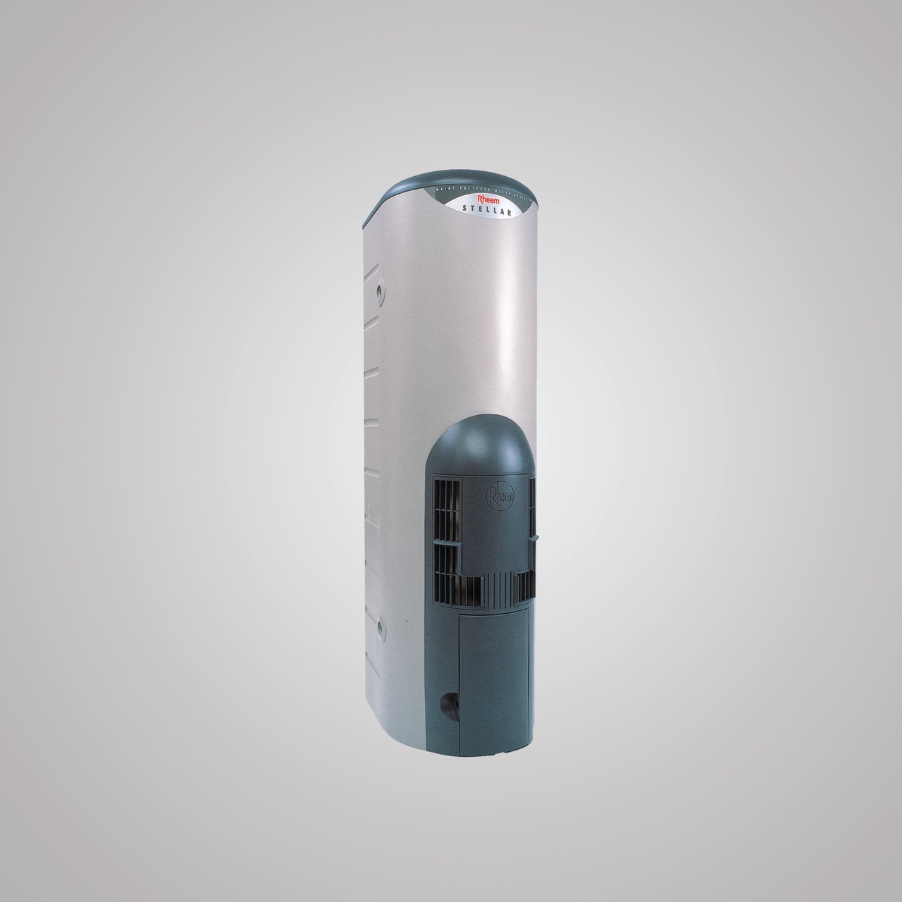 An image of a water heater product, product design, gray, white