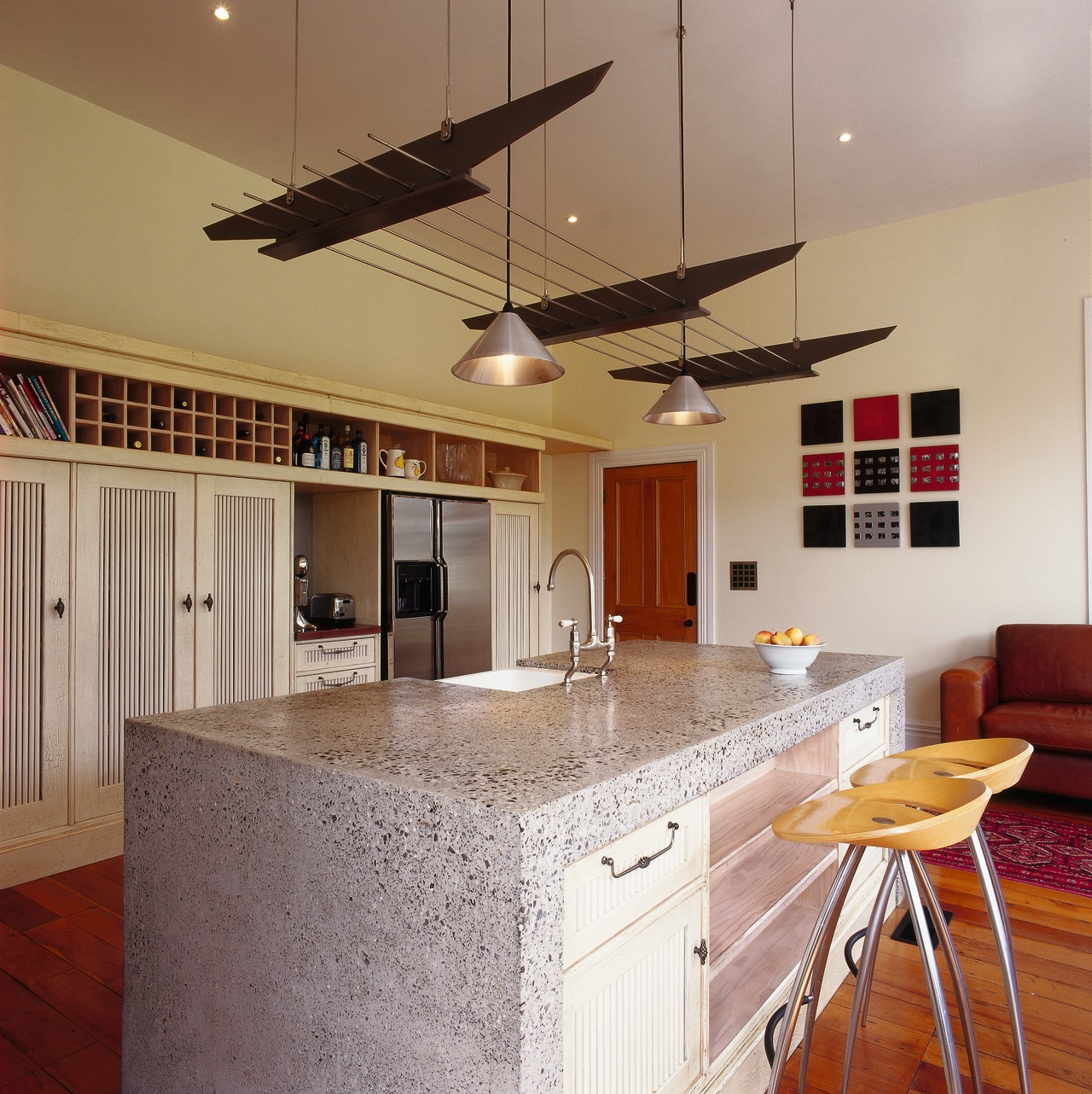 The view of a rural styled kitchen cabinetry, ceiling, countertop, cuisine classique, flooring, interior design, kitchen, property, real estate, room, gray, brown