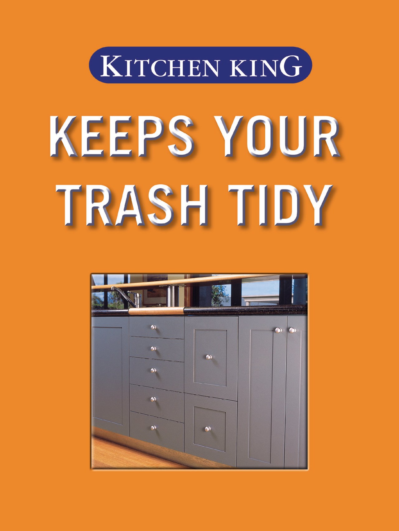 A view of the waste disposal drawer. font, furniture, line, product, text, orange