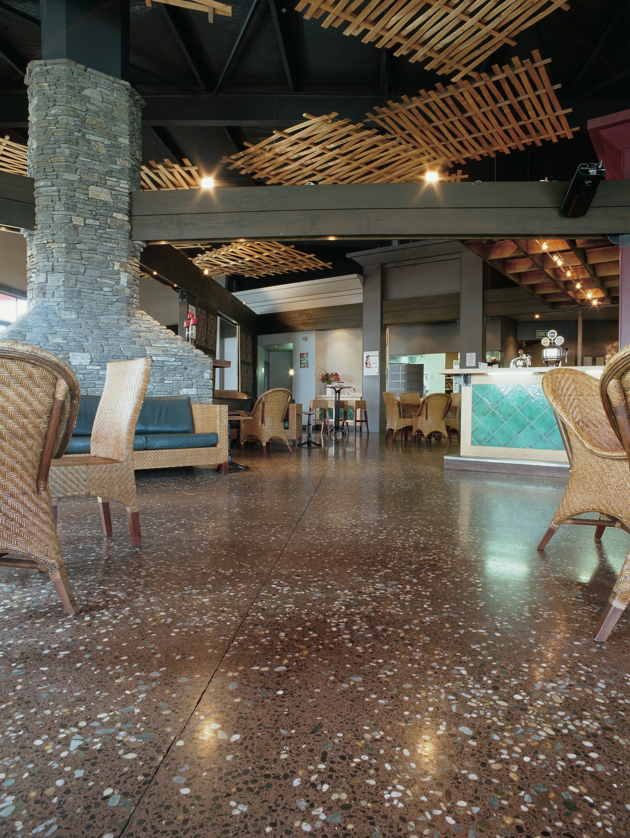 View of the hospitality area ceiling, floor, flooring, interior design, lobby, brown, black, gray