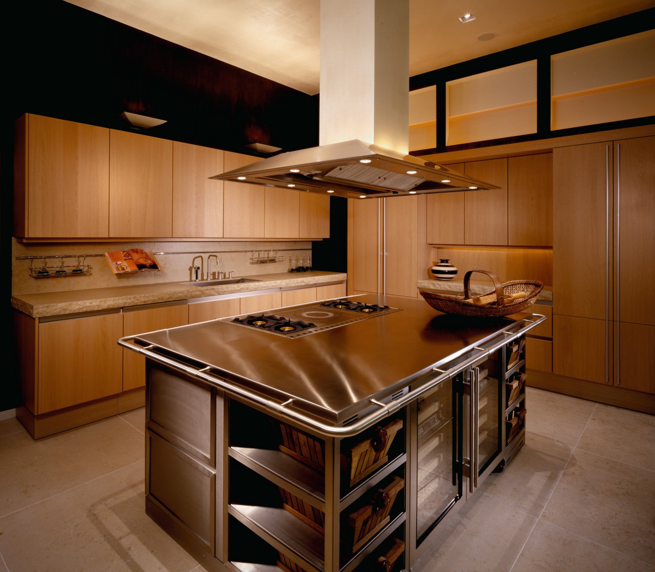 View of the kitchen cabinetry, countertop, cuisine classique, hardwood, interior design, kitchen, room, under cabinet lighting, wood, brown