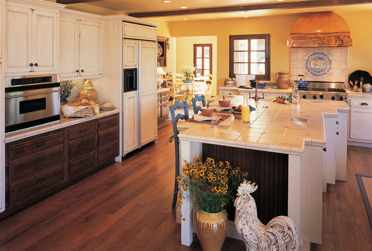 View of this magnificant kitchen cabinetry, countertop, cuisine classique, floor, flooring, hardwood, interior design, kitchen, room, wood flooring, orange