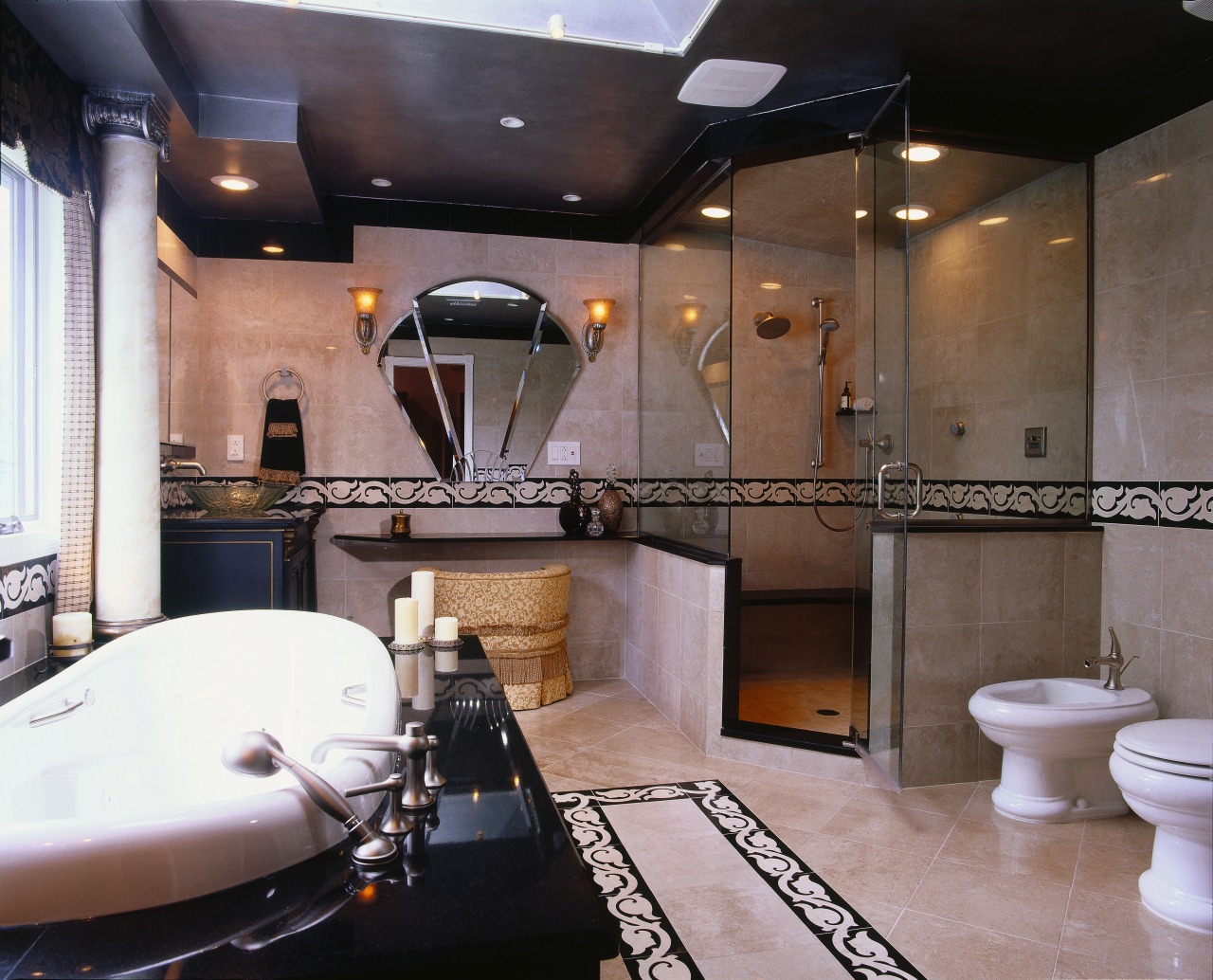 Interior view of the bathroom bathroom, ceiling, interior design, property, room, gray, black