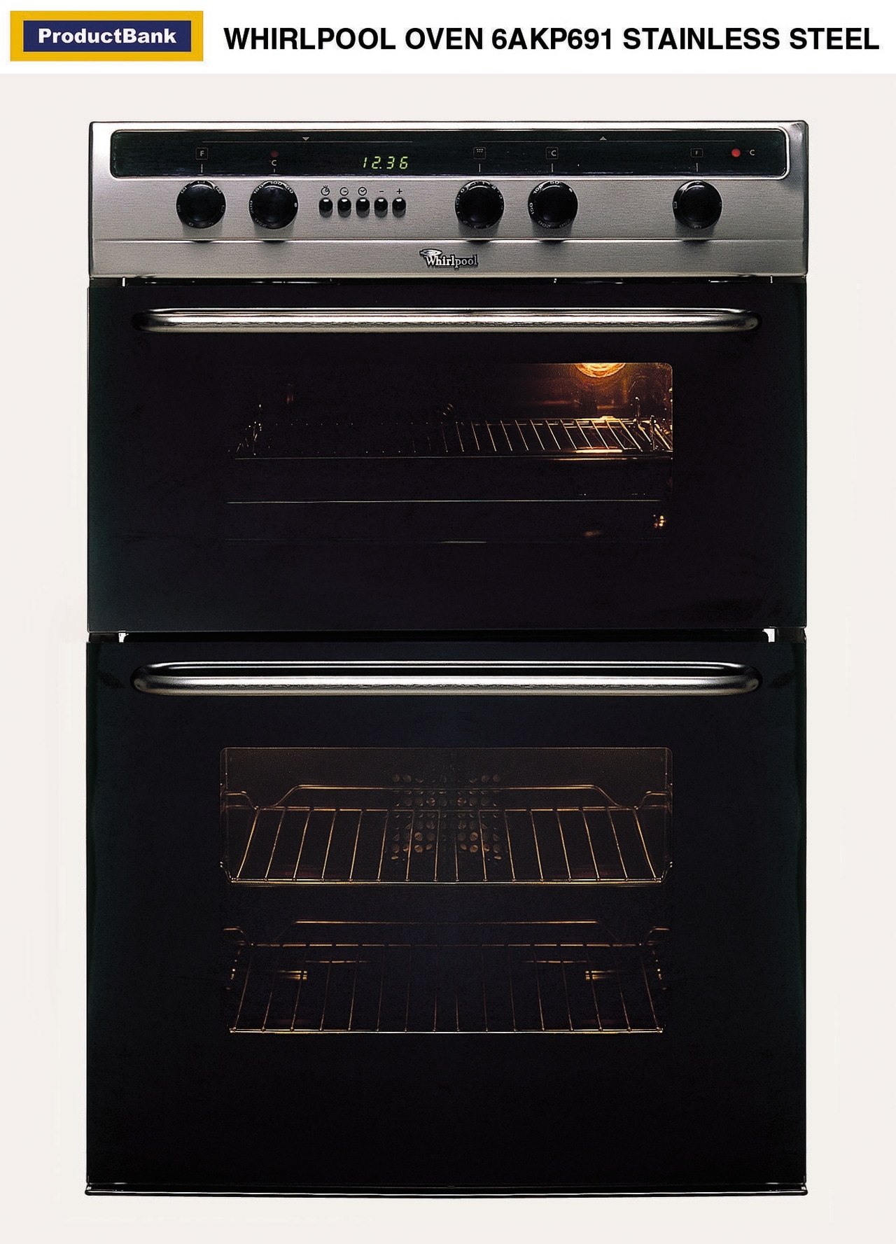 Stainless steel Whirlpool oven. gas stove, home appliance, kitchen appliance, major appliance, black, white