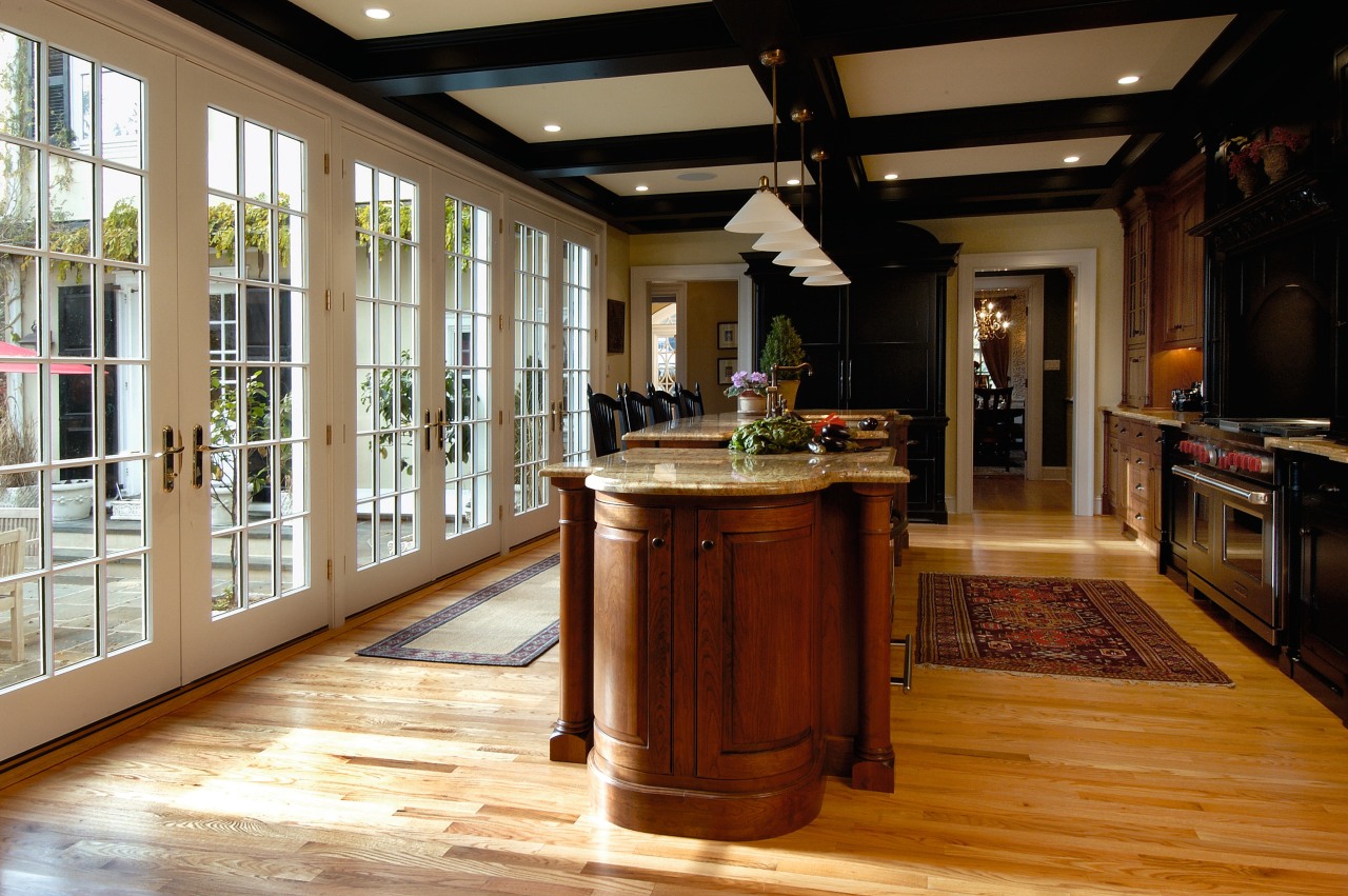 View of the kitchen area, wooden flooring, wooden floor, flooring, hardwood, interior design, kitchen, wood, wood flooring, brown