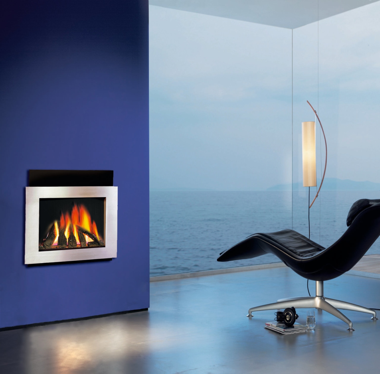 view of the heat an glo fireplace fireplace, hearth, heat, interior design, product design, wood burning stove, gray, blue