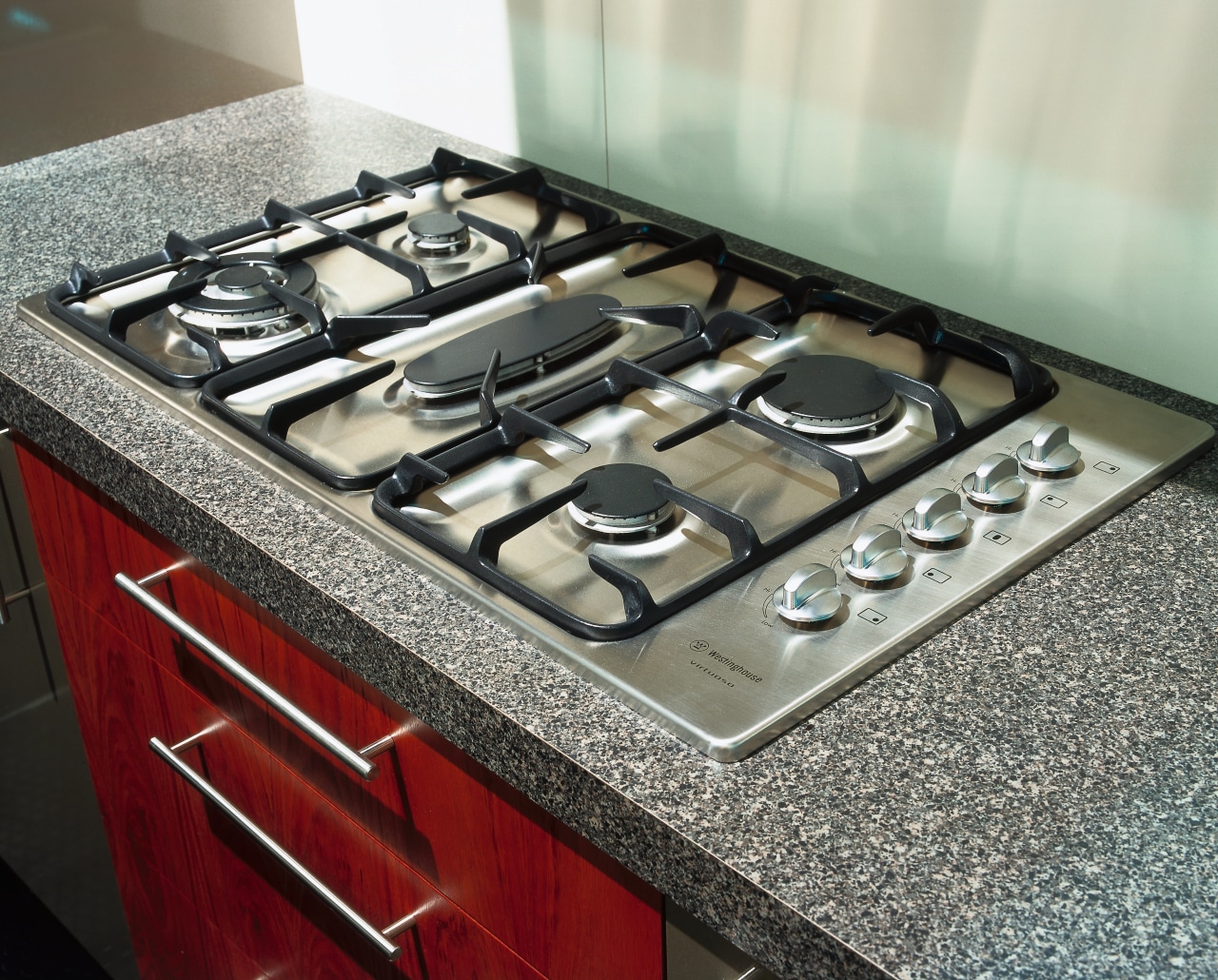 view of the westinghouse gas hob countertop, gas stove, kitchen, kitchen stove, gray