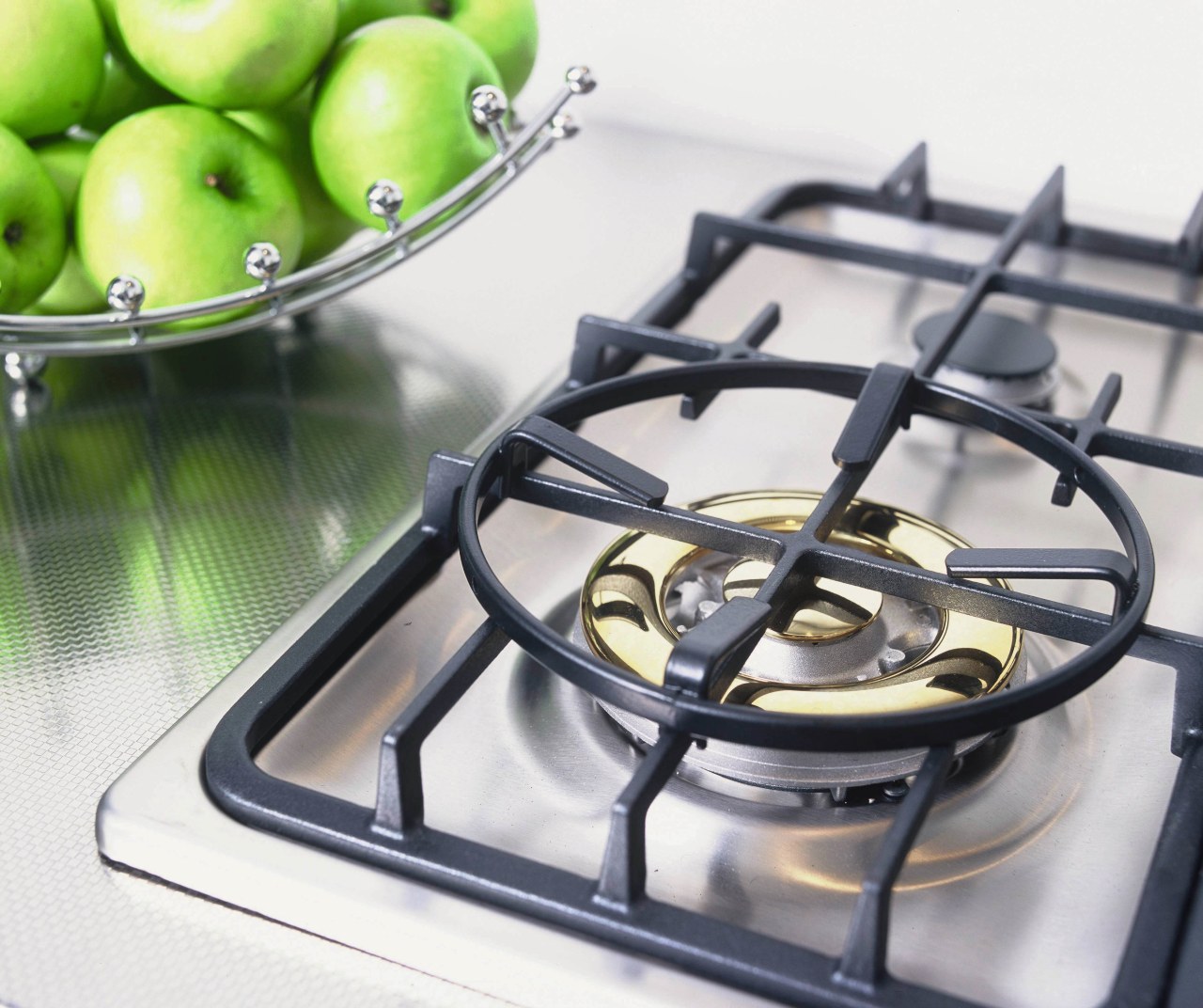 view of the ceramic gas hob product design, white, gray