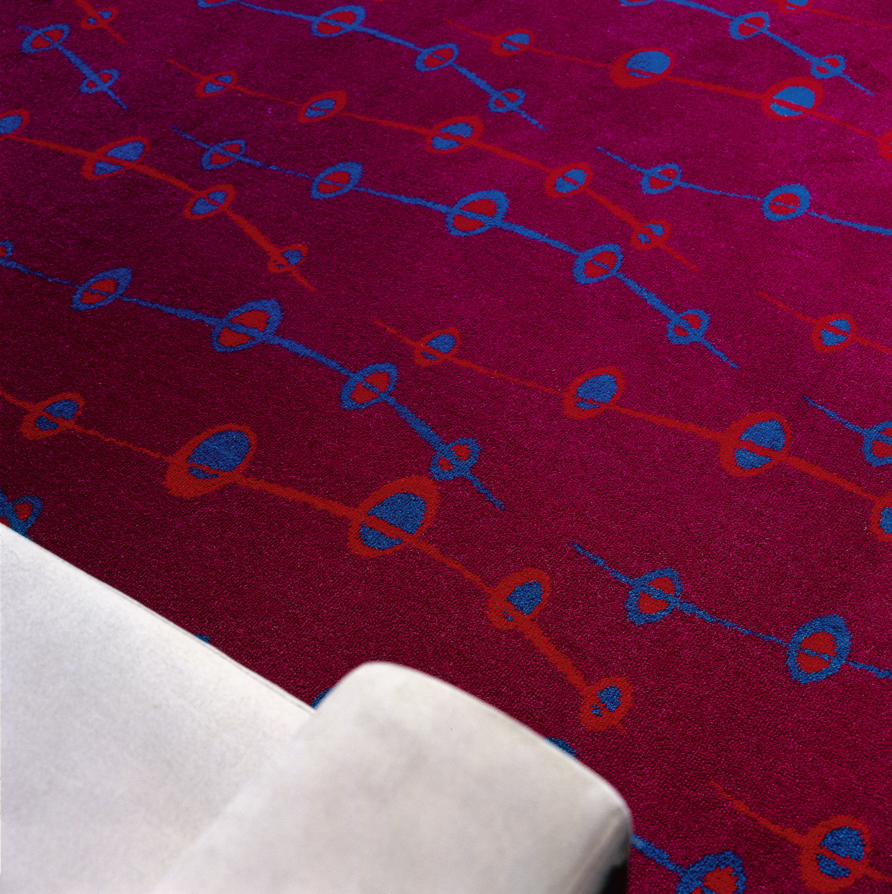 view of the maroon alchemy carpet area, blue, design, line, magenta, pattern, purple, red, textile, red
