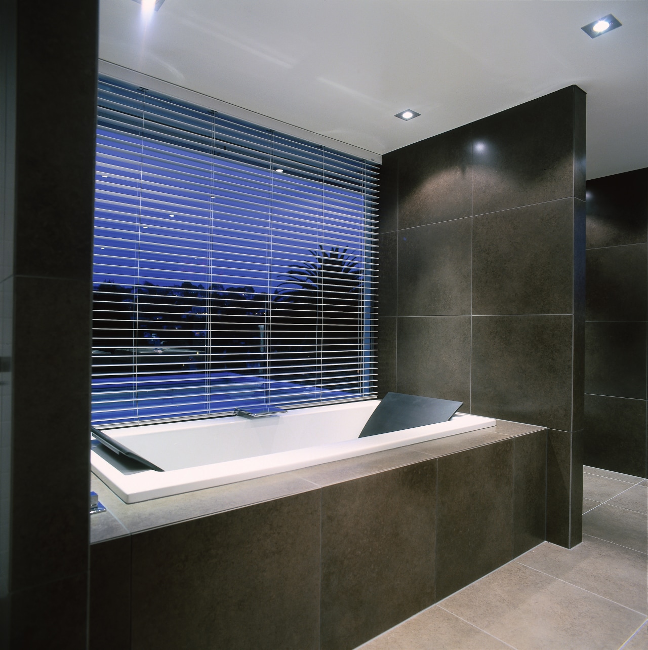 Image of a bathroom featuring plumbing work. architecture, bathroom, daylighting, glass, interior design, tile, black, gray