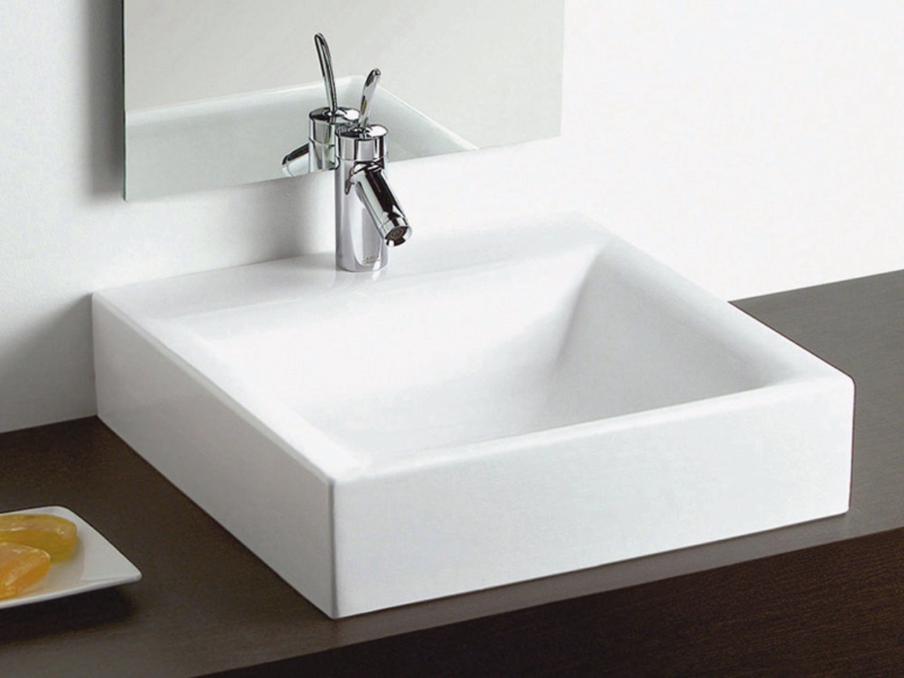 view of the bellavista swuare shaped aida bowl bathroom sink, ceramic, plumbing fixture, product design, sink, tap, white