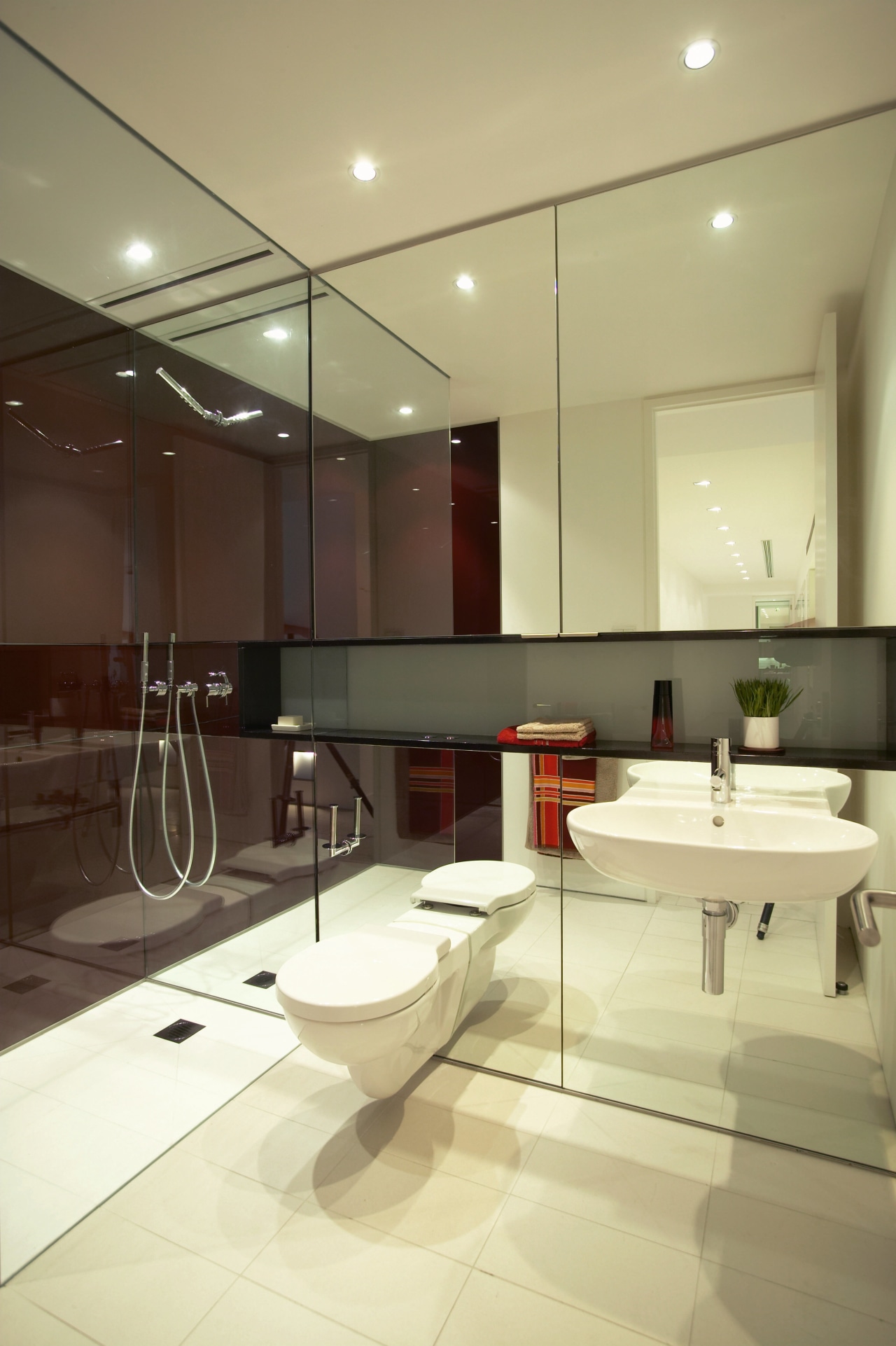 view of the hard wearing muscat white tiles architecture, bathroom, ceiling, floor, interior design, product design, room, sink, yellow, brown