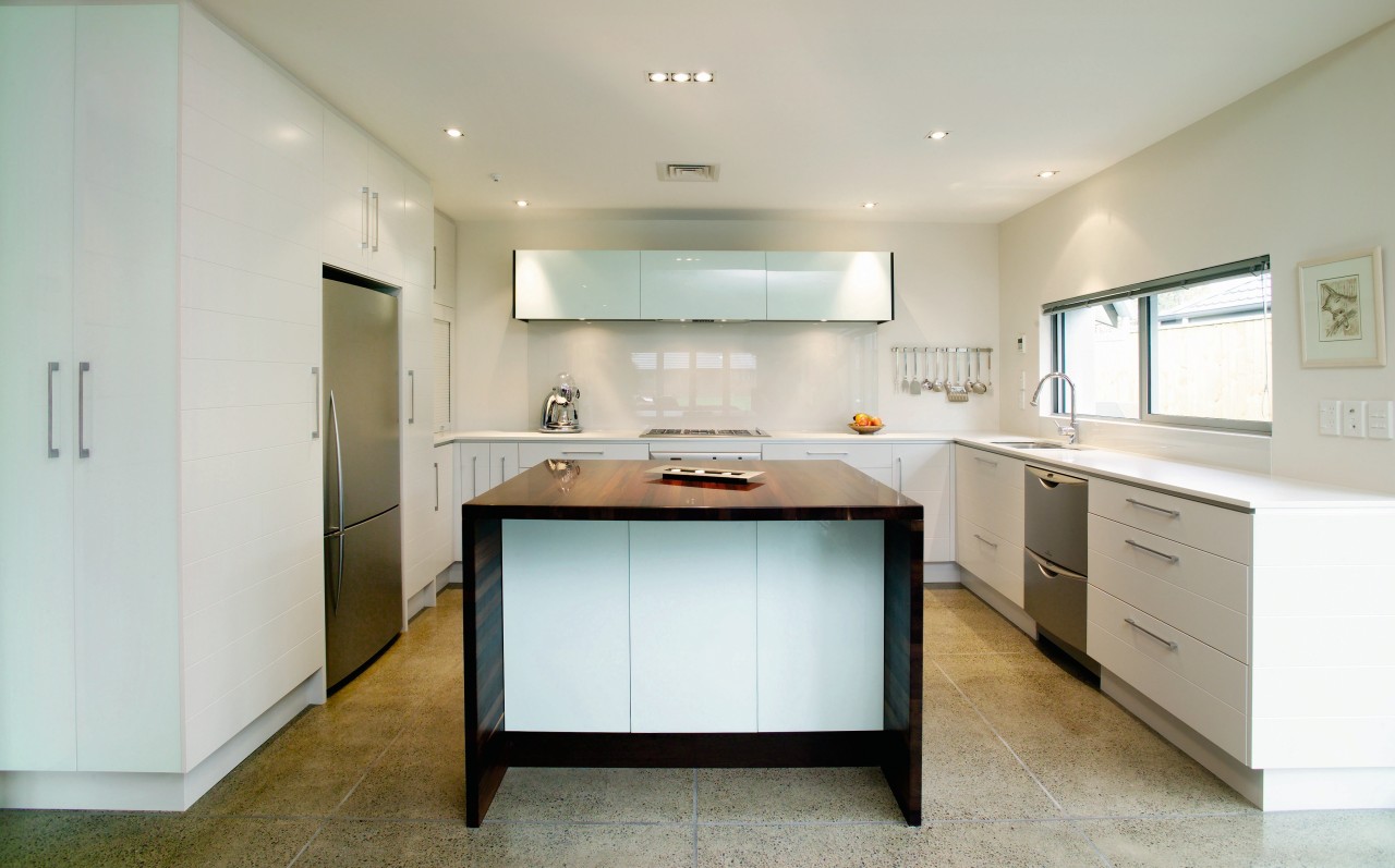 A view of a kitchen area, concrete tiled cabinetry, countertop, cuisine classique, interior design, kitchen, property, real estate, room, gray