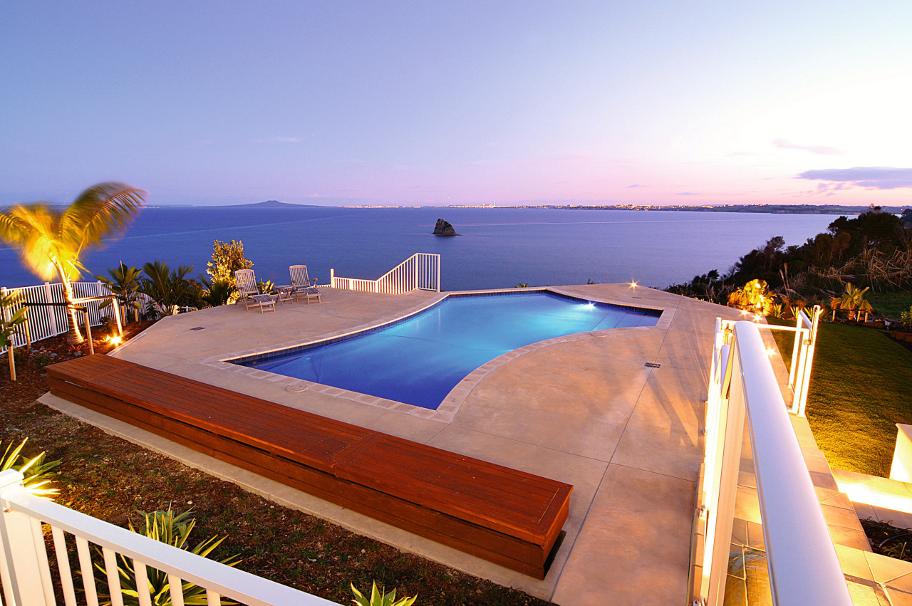 view of the pool area with gudon fischer estate, home, leisure, property, real estate, resort, sea, sky, swimming pool, vacation, villa, water, blue