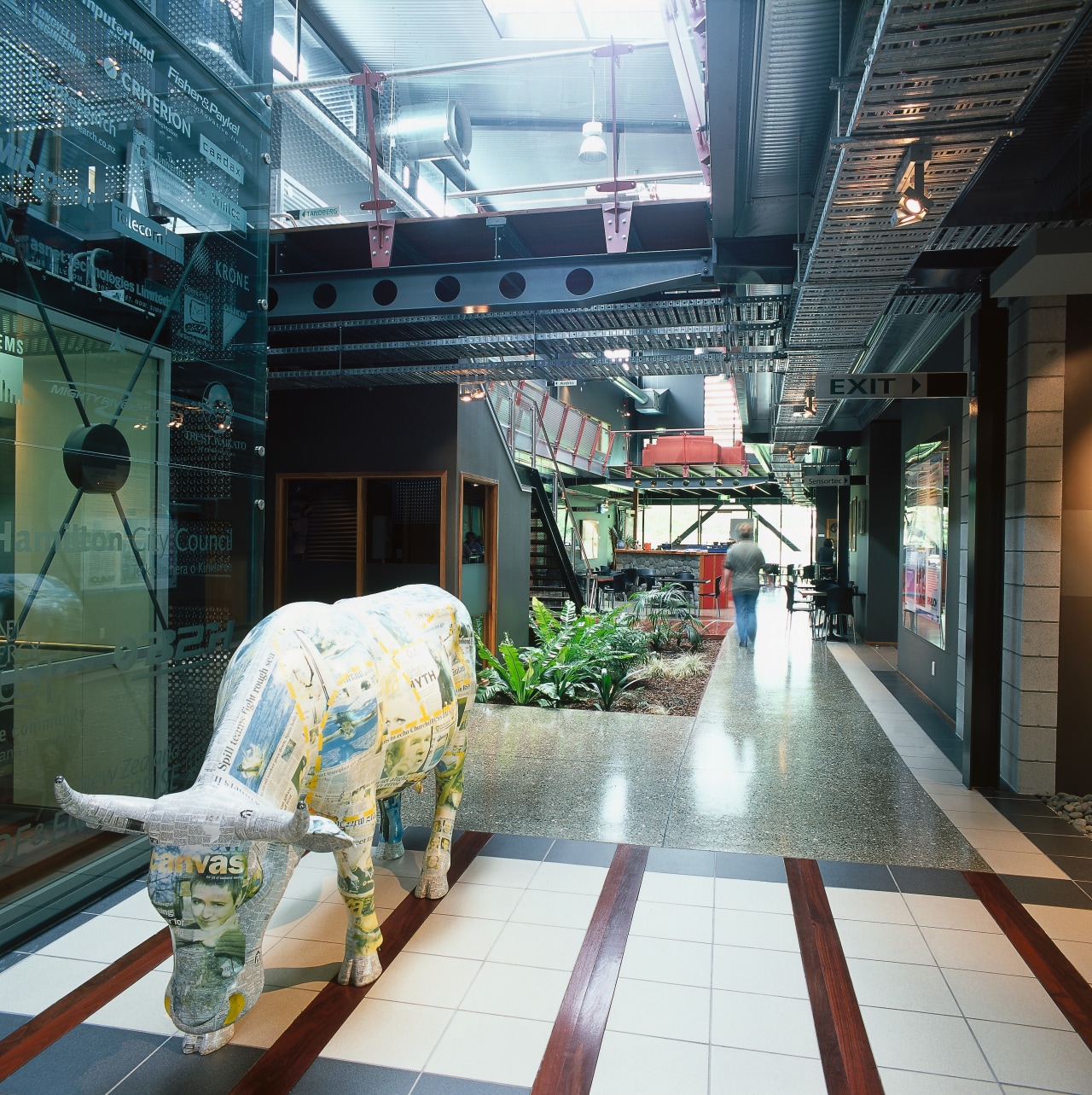 A view of the Waikato Innovation Park. black, white