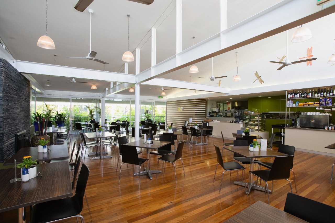 A view of the cafe. ceiling, interior design, real estate, gray, brown