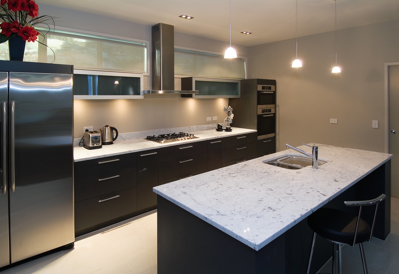 view of this kitchen manufactured and designed by cabinetry, countertop, cuisine classique, interior design, kitchen, room, black, gray