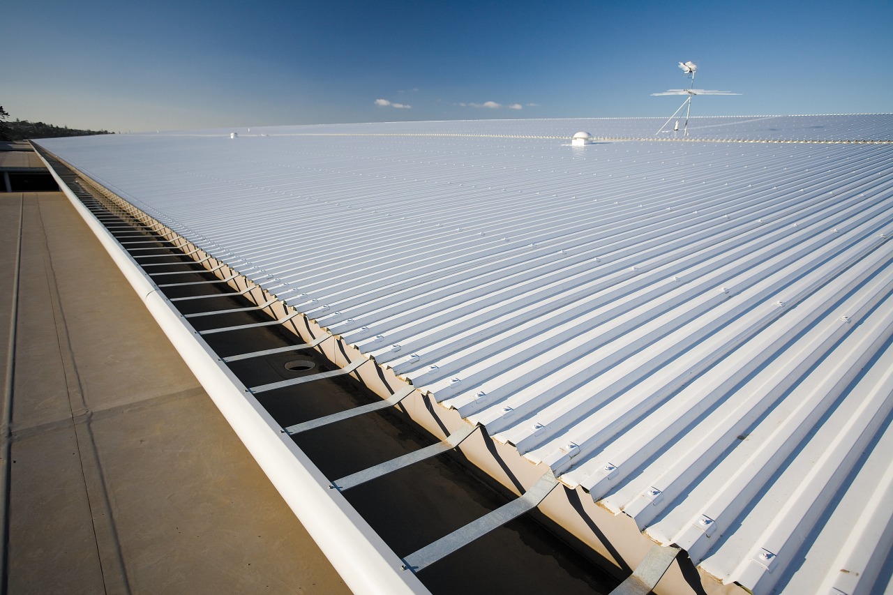 A view of the Dimond roofing. daylighting, energy, fixed link, line, roof, sea, sky, structure, sunlight, water, gray