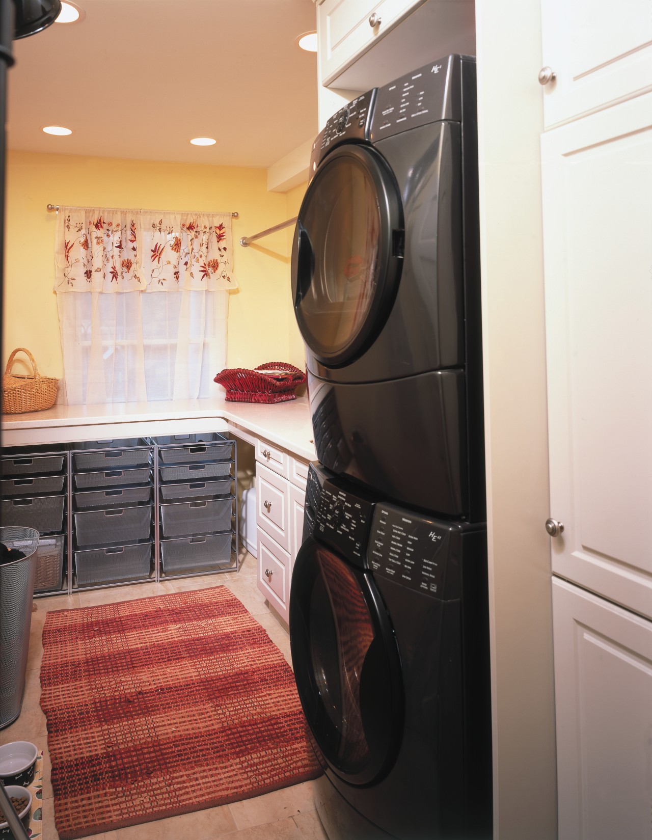 A view of a kitchen by Dream Kitchens clothes dryer, countertop, home appliance, kitchen, laundry, laundry room, major appliance, room, washing machine, white