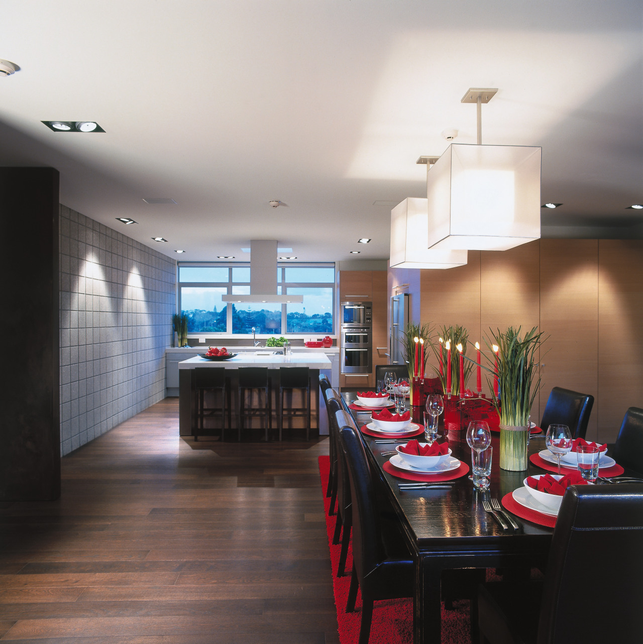 25 level retail outlet on Hong-Kong island. Theme ceiling, dining room, floor, interior design, living room, real estate, room, table, white, black