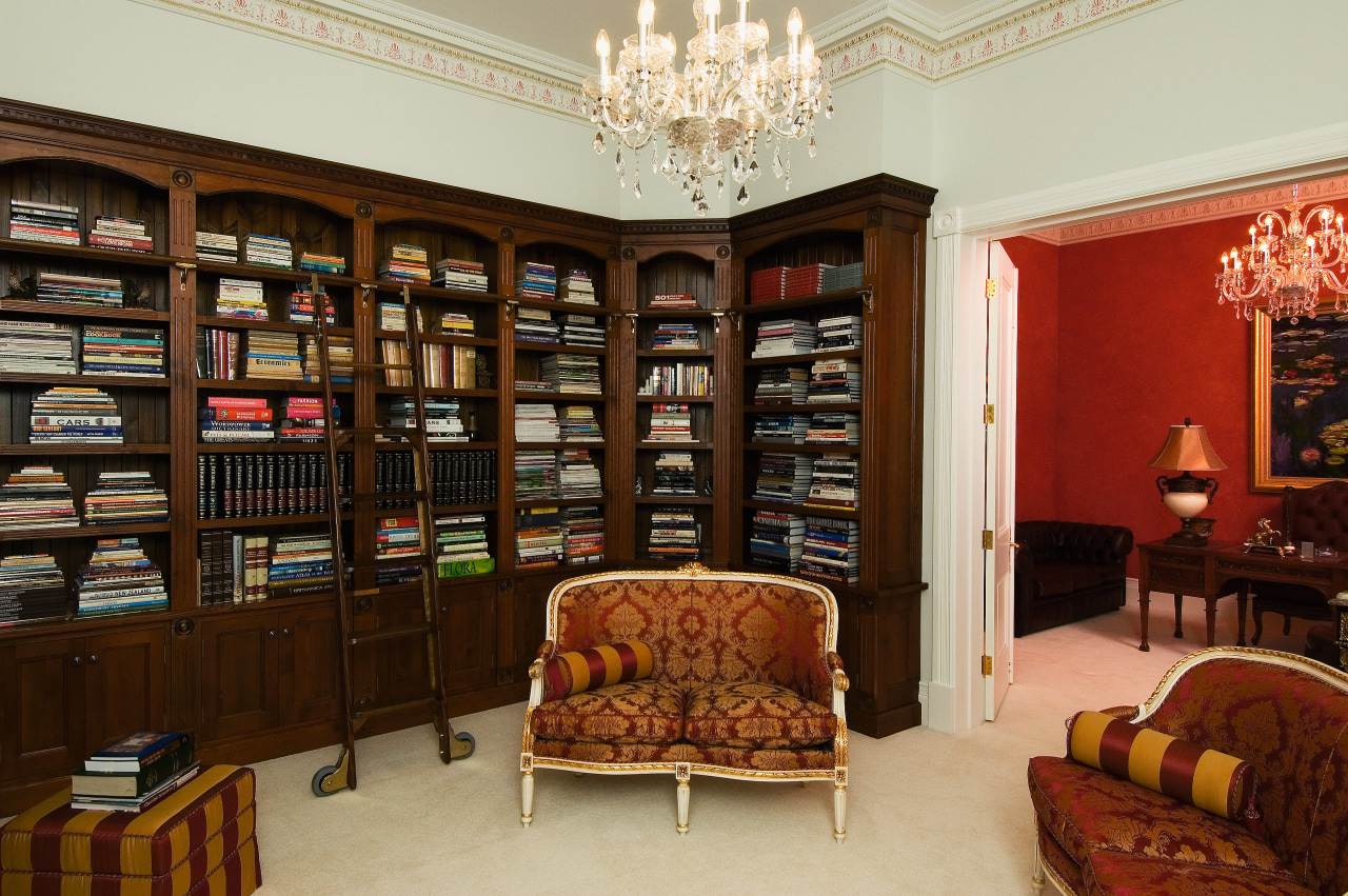 A view of some cabinetry by Scullery &amp; bookcase, furniture, interior design, library, living room, real estate, room, shelving, brown