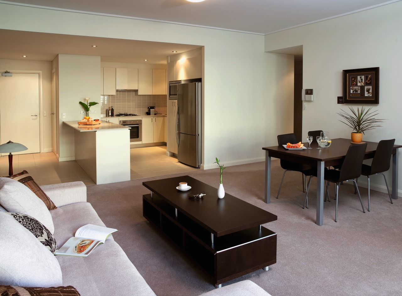 A view of some kitchen appliances from Fisher floor, interior design, living room, real estate, room, suite, table, gray