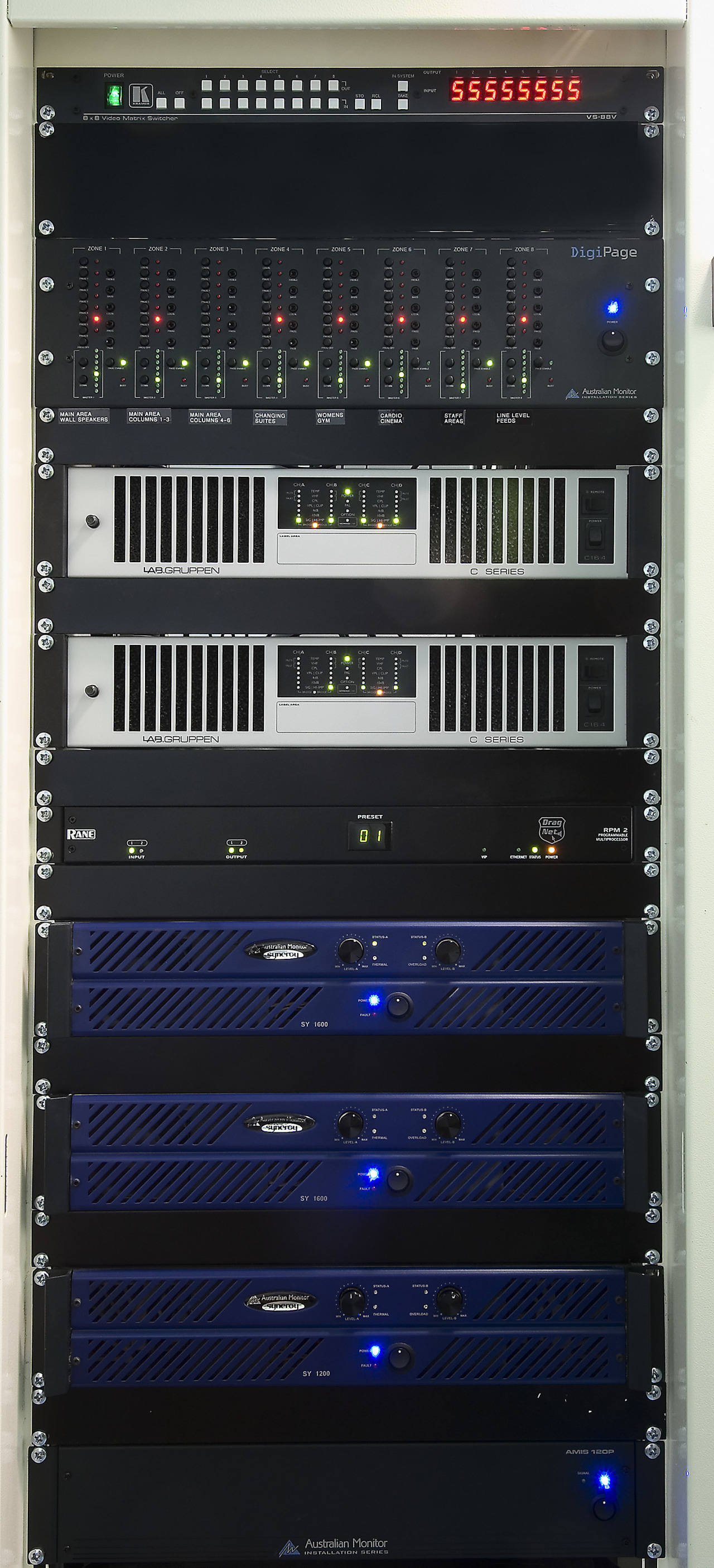 view of the audio system installed by sound audio equipment, electronic device, electronic instrument, electronics, multimedia, product, software, sound, sound design, sound mixer, system, technology, black