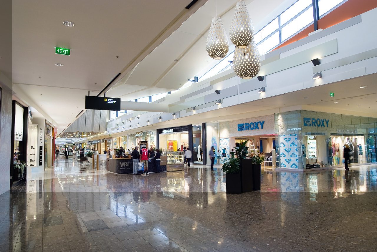 A view of Sylvia Park. building, lobby, retail, shopping mall, gray