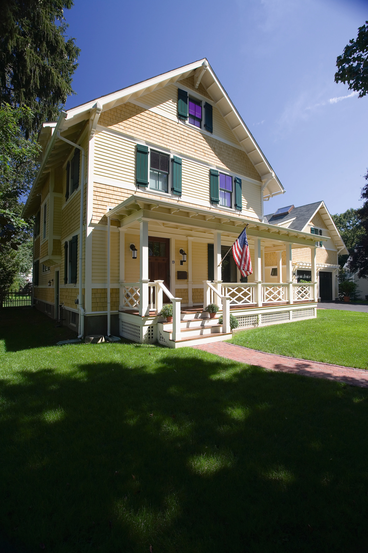 Exterior View of theis remodelled turn of the cottage, estate, facade, farmhouse, historic house, home, house, neighbourhood, property, real estate, residential area, siding, yard, black