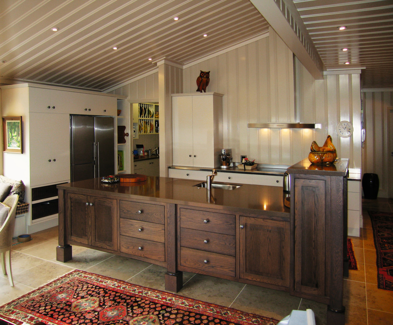 A view of a kitchen by The Kitchen cabinetry, ceiling, countertop, cuisine classique, flooring, interior design, kitchen, room, brown