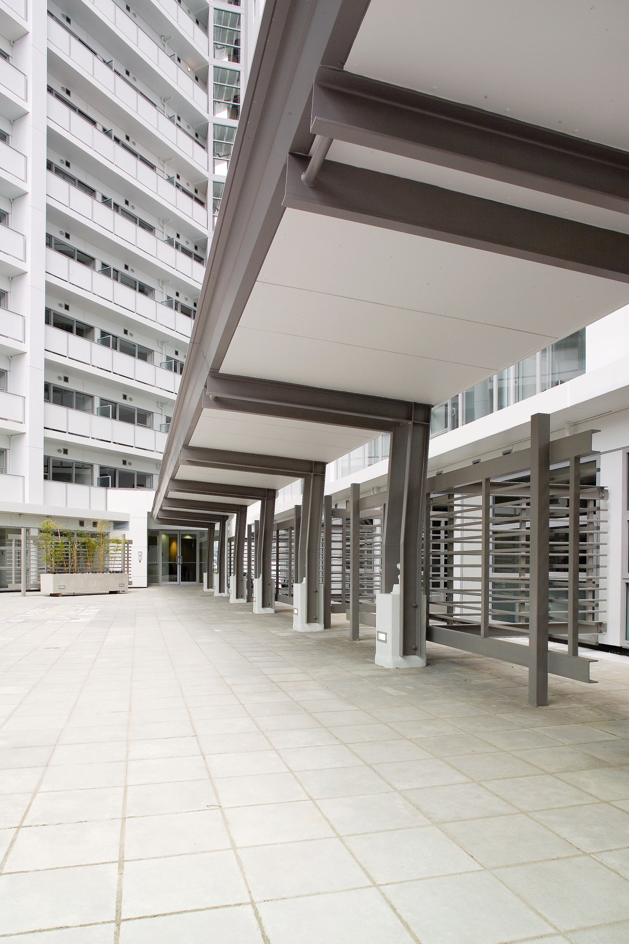 A view of some ceilings done by Alpha architecture, building, condominium, daylighting, floor, metropolitan area, structure, white, gray