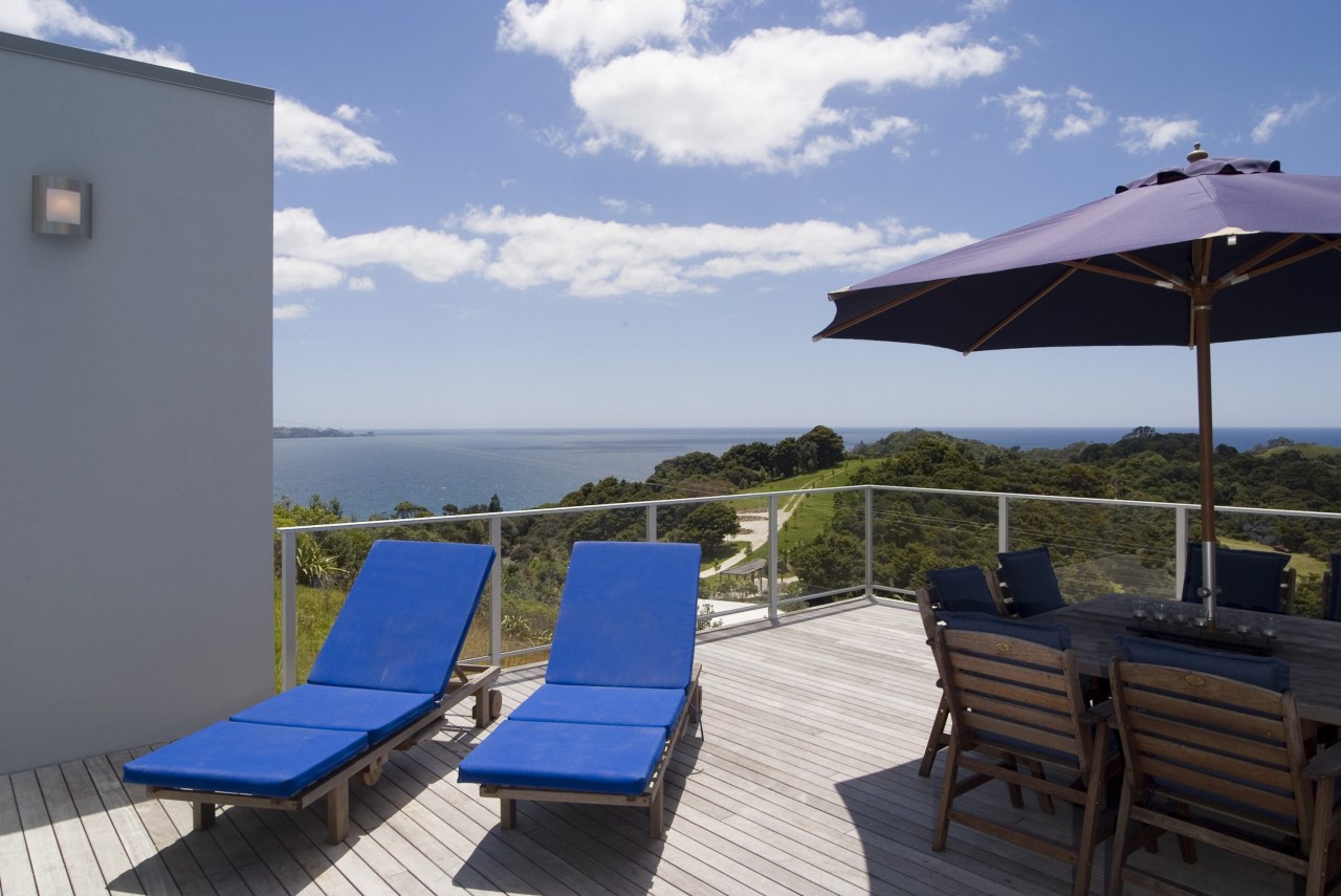 A view of a home by Creative Architecture. apartment, estate, leisure, outdoor furniture, penthouse apartment, property, real estate, resort, sea, sky, sunlounger, swimming pool, vacation, villa, gray