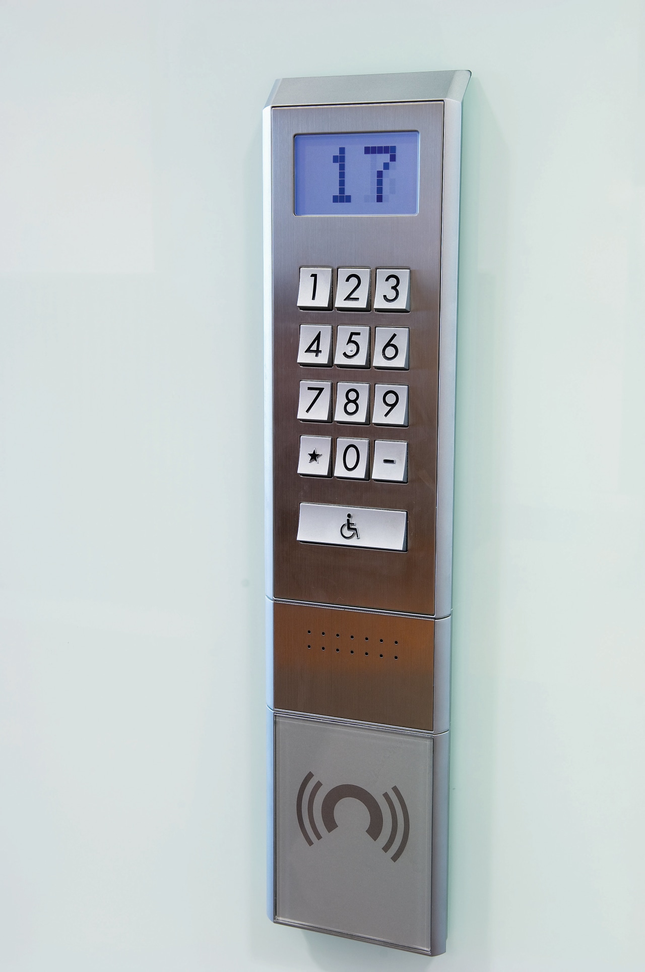 A view of an elevator control electronics, hardware, product, product design, white