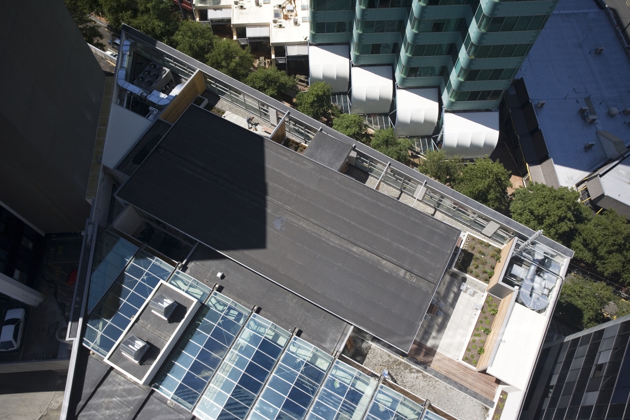 aerial view of the 4th floor cafe and architecture, building, facade, house, property, real estate, residential area, roof, urban area, black
