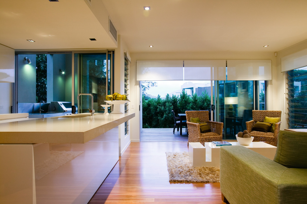 A view of a home built by Calty ceiling, house, interior design, living room, real estate, room, orange, brown