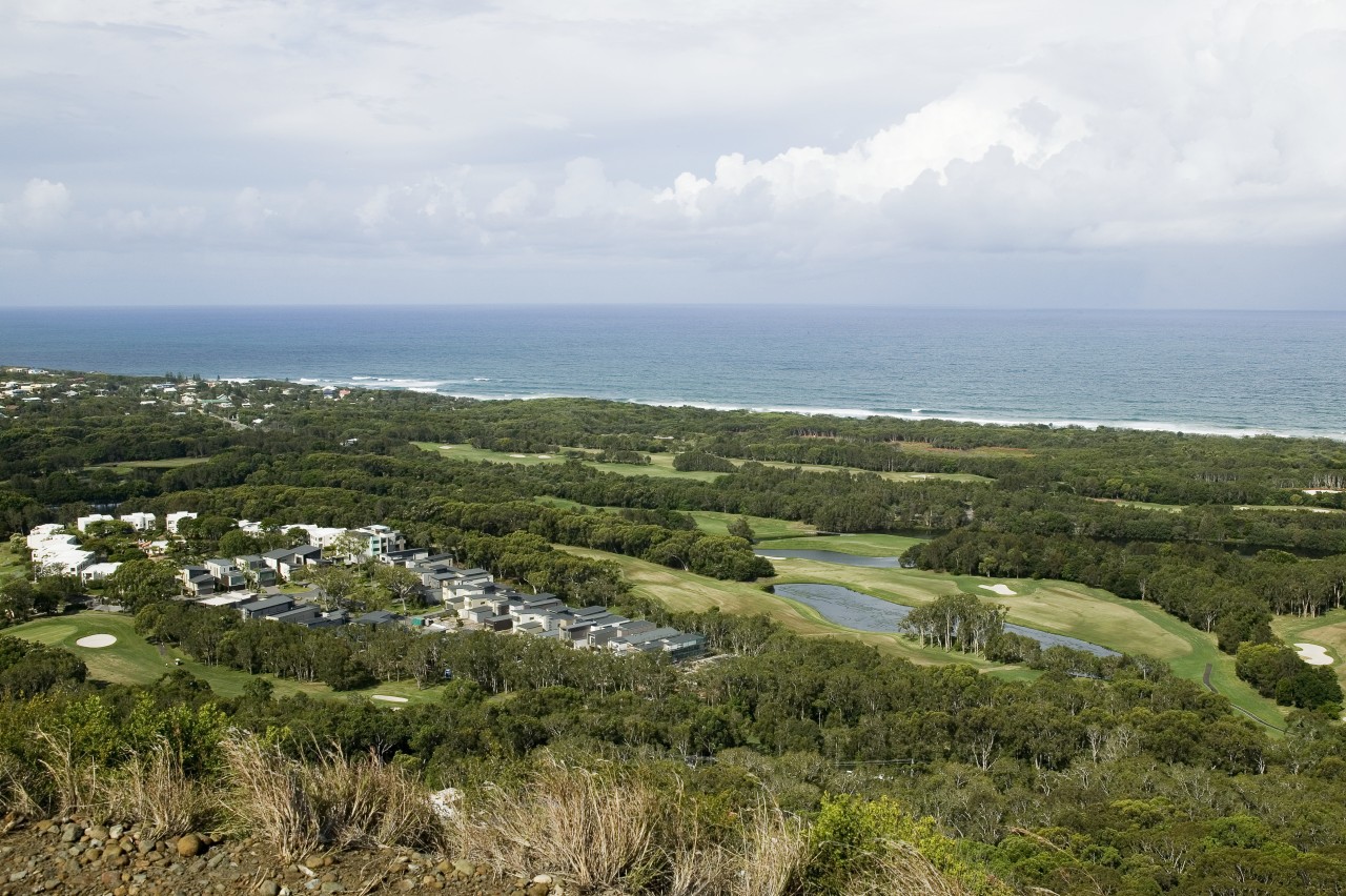 A view of the Visage development developed by bay, cape, coast, headland, land lot, nature reserve, plant community, promontory, sea, sky, brown, white