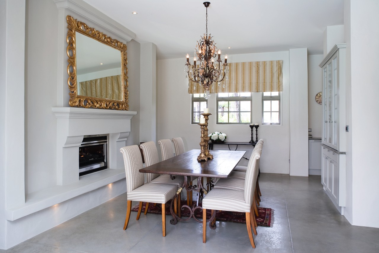 A view of some dining romm furniture from ceiling, dining room, estate, floor, flooring, home, interior design, living room, property, real estate, room, table, window, gray