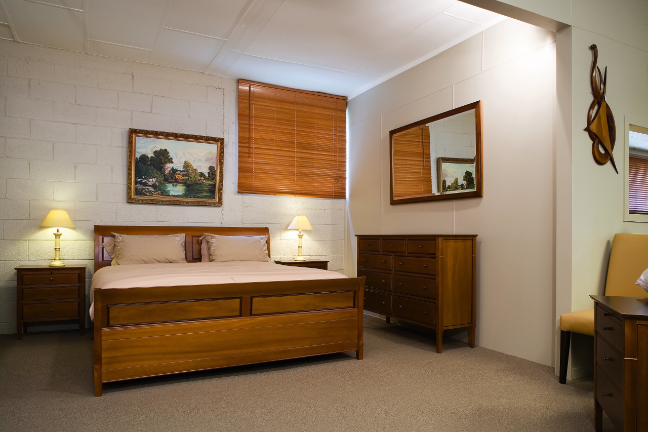 A view of some wooden furniture from Noblewood. bed, bed frame, bedroom, furniture, interior design, room, wood, gray, brown