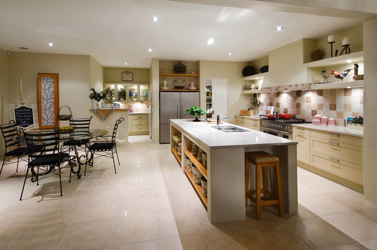 A view of a kitchen by Fyfe Kitchens. countertop, cuisine classique, interior design, kitchen, room, gray, brown