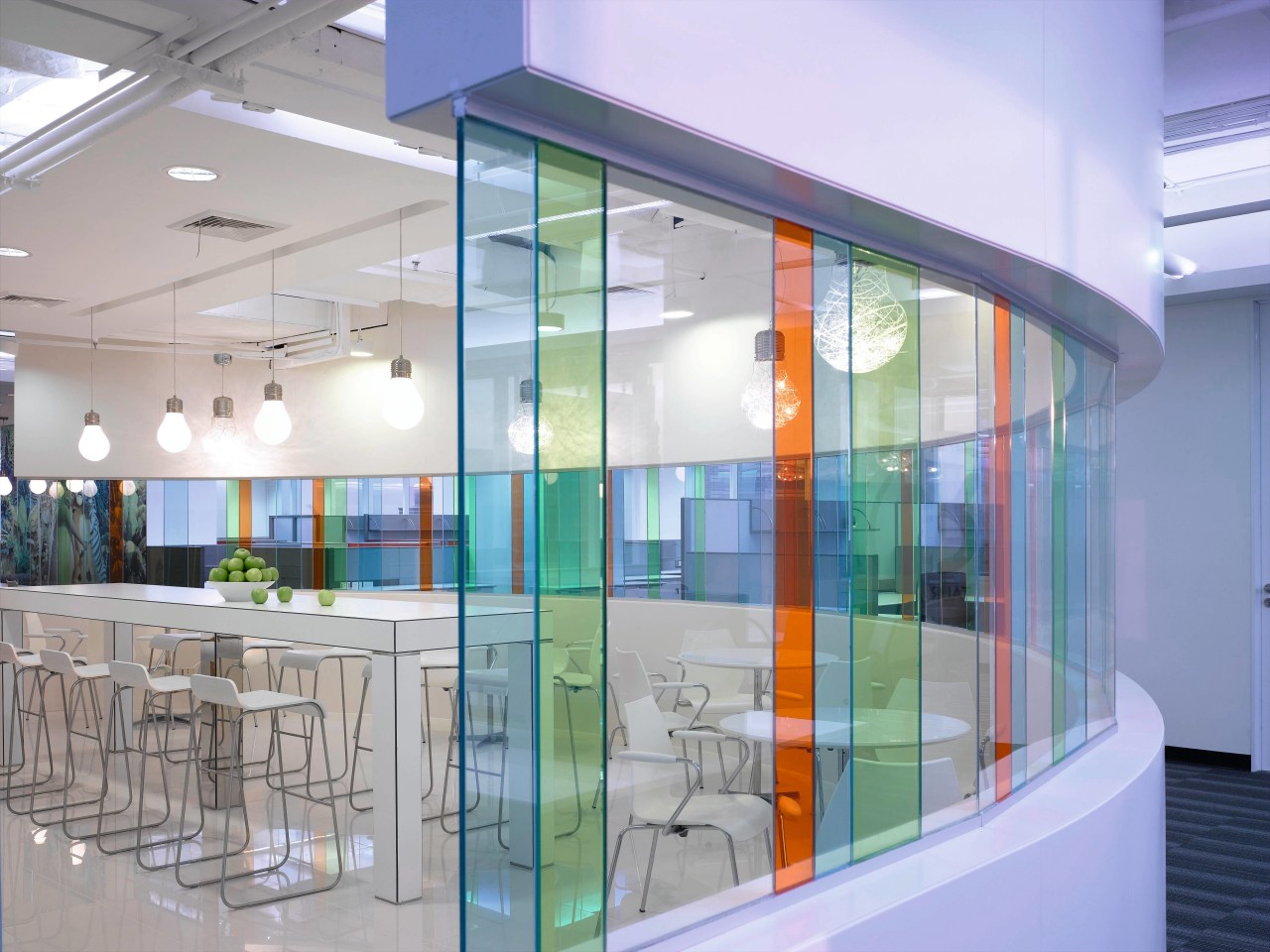 a view of the staff cafeteria and breakout daylighting, glass, interior design, window, gray, teal