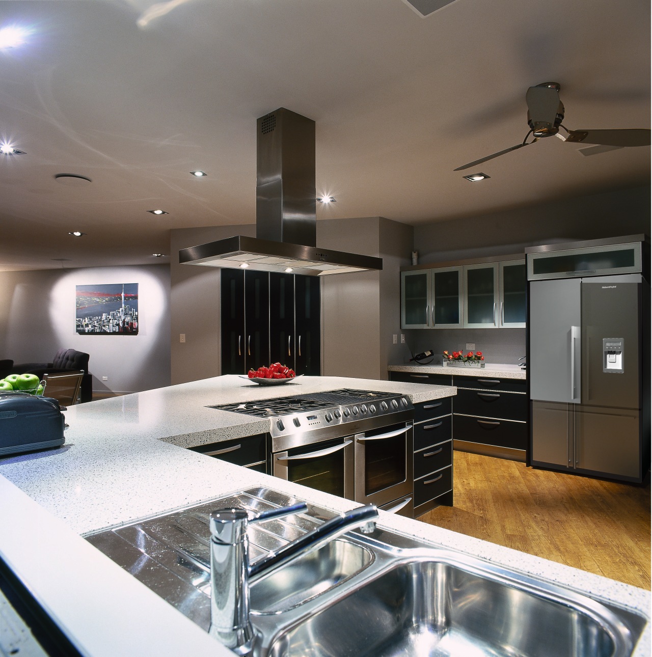 A view of some kitchen appliances from Fsher ceiling, countertop, interior design, kitchen, gray, black