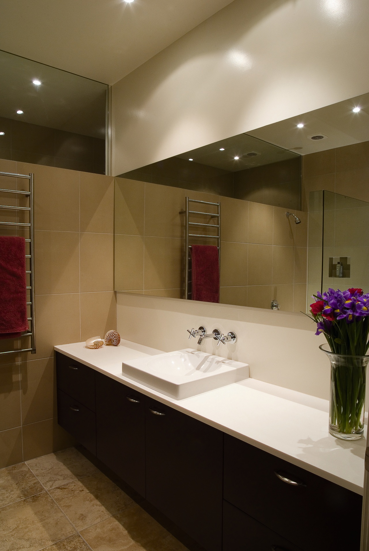 A view of a bathroom by Bathrooms By architecture, bathroom, ceiling, home, interior design, room, sink, brown