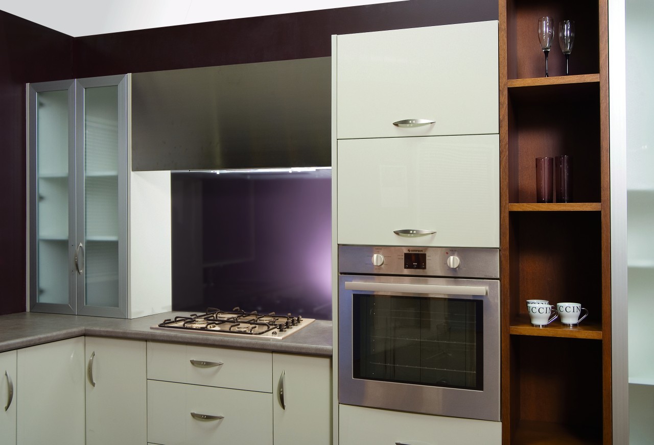 A view of this kitchen featuring a stainless cabinetry, countertop, home appliance, interior design, kitchen, room, black, gray