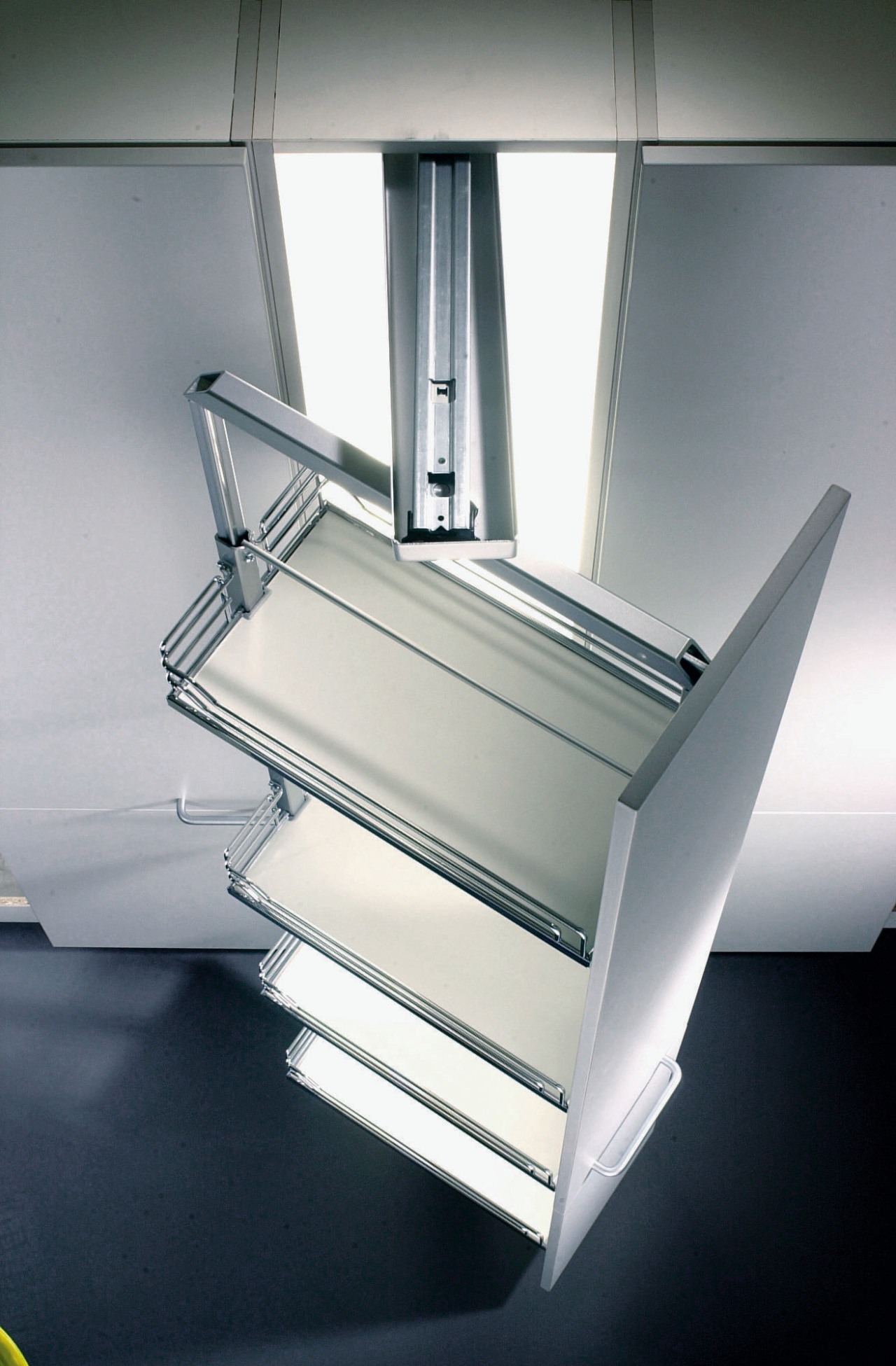 A view of these kitchens featuring cabinetry from architecture, daylighting, furniture, glass, lighting, product, product design, window, gray